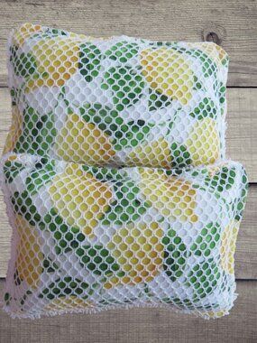 Reusable Sponge, Lemon Scrubby Dish Sponge, Set of 2